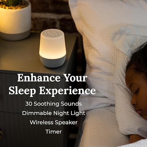 Yogasleep Duet White Noise Sound Machine & Night Light, 30 Natural Sounds,Bluetooth-Wireless Speaker for Travel,Office Privacy,Concentration,Sleep Aid for Adults & Baby, Registry & Nursery Gift,White thumbnail 2