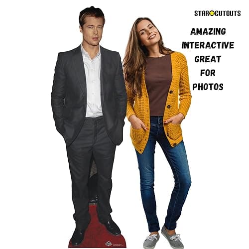 Star Cutouts CS1189 Brad Pitt Black Suit Height 181cm Lifesize Cardboard Cut Out with Mini - Ideal for Celebrity Theme & Movie Fans, Birthdays & VIP Events thumbnail 7