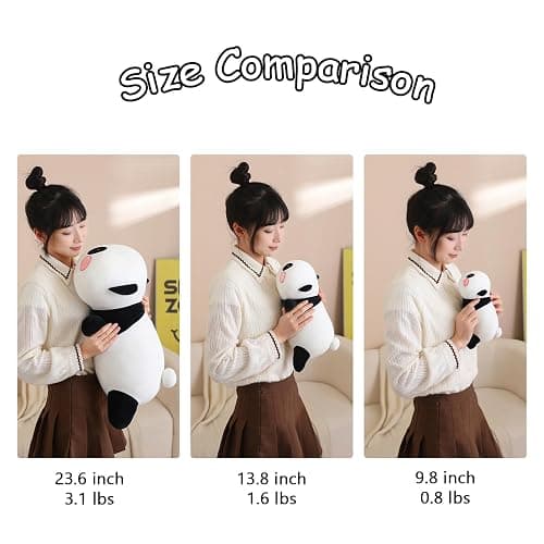 SQEQE Beschwerter Panda-Plüsch, beschwertes Panda-Plüschtier für Angst, niedliches Plüschtier, weiches Pandabär-Kissen, Spielzeug, Geschenk für Kinder und Erwachsene, 24 cm, 0,4 kg thumbnail 6
