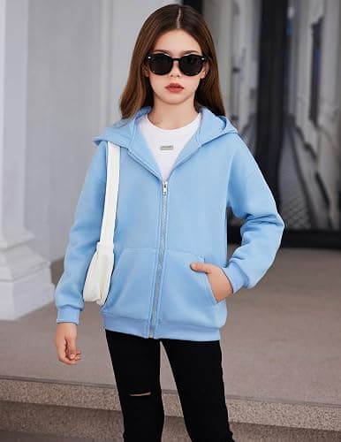 Arshiner Girls Zip Up Hoodies Teen Fleece Full-Zip Sweatshirts Jacket Casual Fall Hoodie with Pocket thumbnail 5