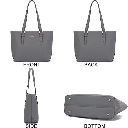 YZAOLL Purses for Women Faux Leather Medium Large Tote Satchel Shoulder Purse Handbag Wallet set thumbnail 6