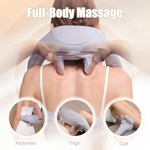 MASGRE Electric Shiatsu Back and Neck Massager, Cordless Shoulder Massager with Heat, Deep Tissue 3D Kneading Massage Pillow for Shoulder, Leg, Body Muscle Pain Relief, Gifts for Men Women thumbnail 6