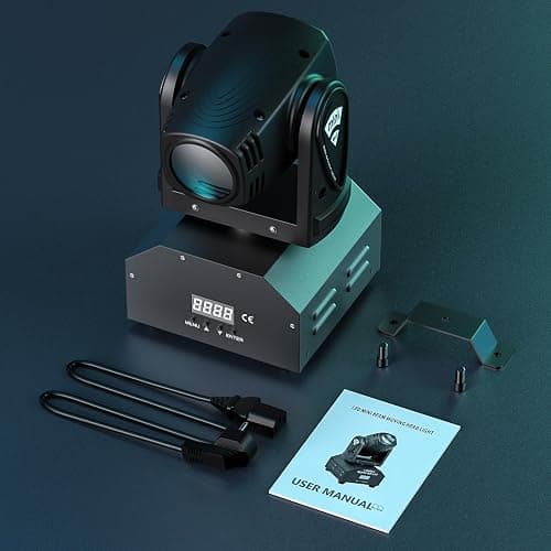 Moving Head Lights LED Stage Lights Spot 4 Color RGBW Gobos with Magical Circle 60W DMX for DJ Disco Party Light by U`King (Black-4) thumbnail 6