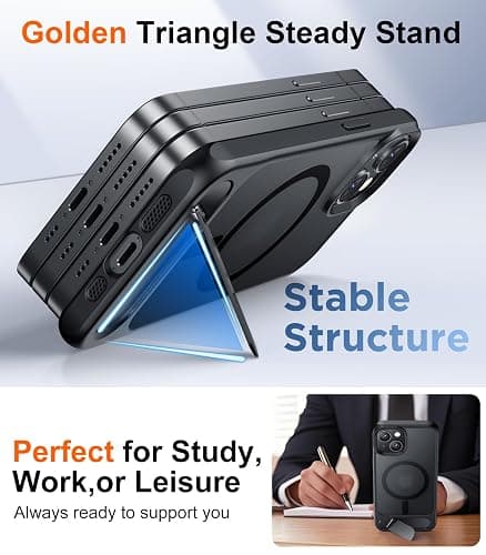 Temdan Compatible with iPhone 14 Case/iPhone 13 Case,[Built-in Invisible Kickstand][Compatible with MagSafe][Military Grade Shockproof] Slim Translucent Matte Phone Case for iPhone 14/13 6.1" thumbnail 5