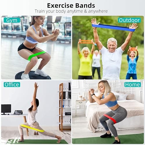 Resistance Bands for Working Out, Elastic Exercice Loop Bands for Physical Therapy, Yoga Starter Set of Stretch Bands for Booty Legs, Pilates Flexbands thumbnail 4