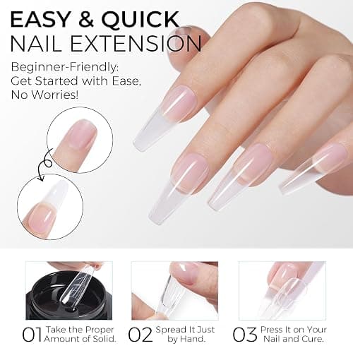 TOMICCA Hard Gel 3D Gel Nail Art Solid Builder Gel for Nails 50g 3D Nail Gel Sculpting Gel for Nail Art Non Sticky Hand Hard Gel Carving Gel Nail Glue Extension Gel Clear thumbnail 3