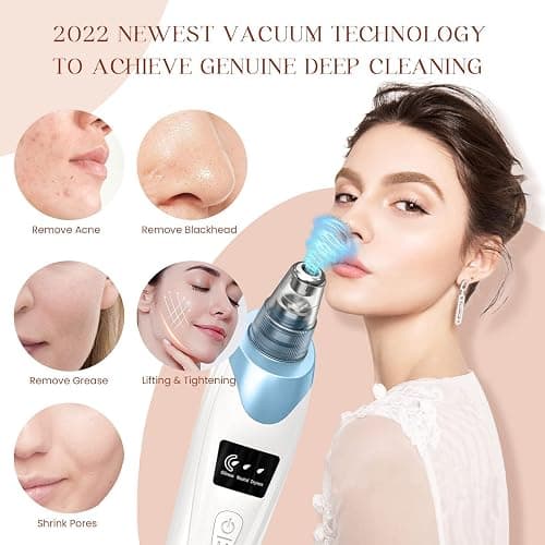 2025 Blackhead Remover Pore Vacuum,Facial Pore Cleaner-5 Suction Power,5 Probes,USB Rechargeable Blackhead Vacuum Kit Electric Acne Extractor Tool for Adult thumbnail 2