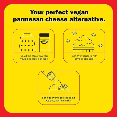 Bragg Premium Nutritional Yeast Seasoning - Vegan, Gluten Free – Good Source of Protein & Vitamins – Nutritious Savory Parmesan Cheese Substitute (Original, 12 Ounce (Pack of 1)) thumbnail 5