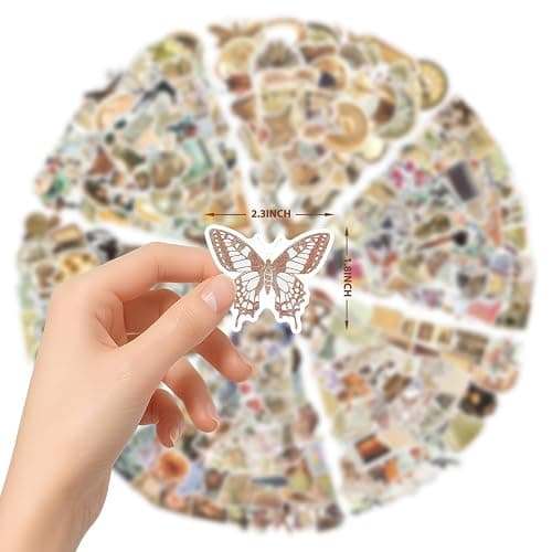 310 PCS Vintage Stickers, Scrapbook Sticker, Aesthetic Stickers for Adults Teens Girls, Waterproof Retro Design Vinyl Decals for Water Bottles, Scrapbooking, Journaling, Laptop, Kindle, Luggage thumbnail 3