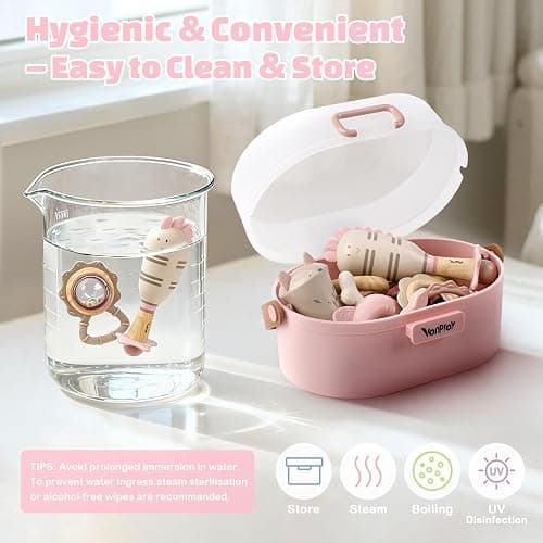 Hochet Bébé 10 Pièces | Jouet de Dentition et d'Eveil pour Garçon et Fille de 0-12 Mois | Cadeau de Naissance Idéal thumbnail 6