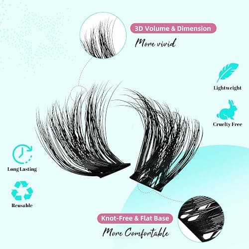 Lash Extension Kit 3D Effect Lash Clusters Kit 144pcs D Curl Eyelash Extension Kit with Lash Bond and Seal Lash Remover Lash Tweezers for Lash Clusters Eyelash Clusters Kit (Shadows, D-10-18mm Kit) thumbnail 3