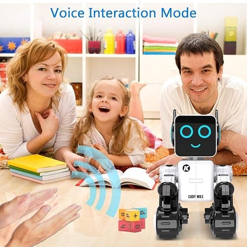 okk Robot Toy for Kids, Smart RC Robots for Kids with Touch and Sound Control Robotics Intelligent Programmable, Robot Toy with Walking Dancing Singing Talking Transfering Items for Boys Girls (White) thumbnail 3
