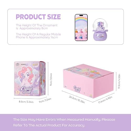 MINISO My Little Pony Crystal Ball Series Blind Box Collectible, Glittering Snow Globe Display Model for Room Decor & Birthday Gifts, Random Design (Single Box) thumbnail 3