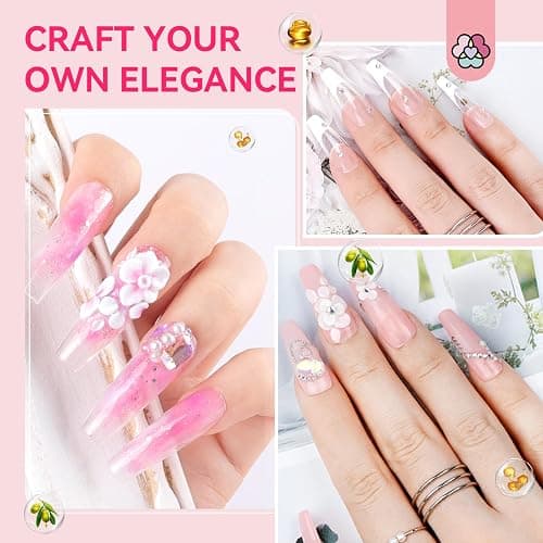 SAVILAND Acrylic Nail Kit with Drill: Professional Acrylic Nail Set for Beginners with Everything U V Light 3 Colors Gel Polish Decorations Nails Tools for Home Salon Use Christmas Gift Set thumbnail 7