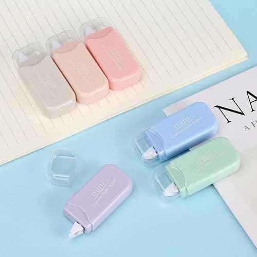 Jovanssen White Correction Tape, 6 Pack, 13.13 Feet Mini Correction Tape, Writing supplies and correction supplies for School And Office. (Milkshake) thumbnail 3