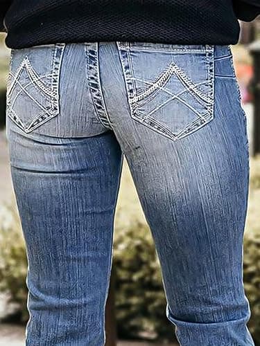 Flamingals Boot Cut Jeans for Women High Waist Tummy Control Straight Flare Trendy Denim Pants thumbnail 6