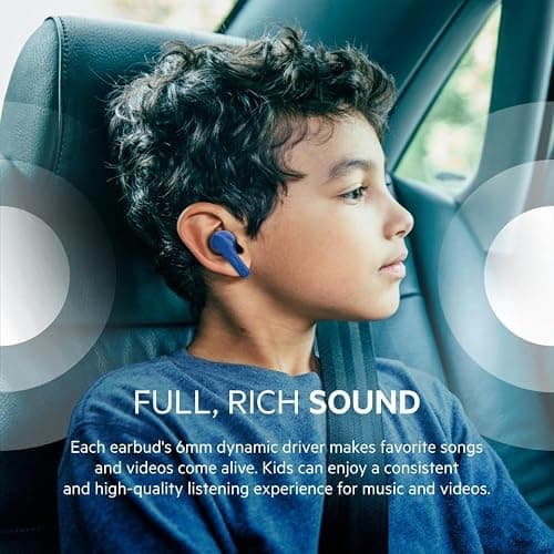 Belkin Soundform Nano - Bluetooth Earbuds for Kids with Built-in Microphone, 24H Battery Life, 85dB Safe Volume Limit - Kids Bluetooth Earbuds for iPhone, iPad, Galaxy & More - Blue thumbnail 5
