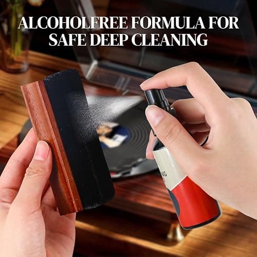 Vinyl Record Cleaner Kit - Complete 5-in-1 Vinyl Records Cleaning Kit Includes Soft Velvet Record Brush, Cleaning Liquid, Anti-Static Nano Fiber Record Cleaning Brush, Cleaning Cloth and Storage Bag thumbnail 5