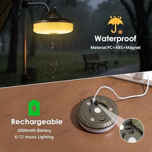 2Pack Camping String Lights, 4-in-1 Quick Storage Camp Light, 8Mode 32.8FT Hanging Tent Lights, Rechargeable Camp Lamp As Camping Essentials Gear, Waterproof LED Lantern for Hiking Travel Patio Party thumbnail 4
