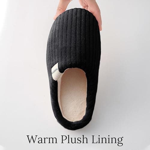 HUXMEYSON Slippers for Women, Warm Memory Foam Comfy House Slippers with Anti-Skid Rubber Sole for Indoor and Outdoor thumbnail 3