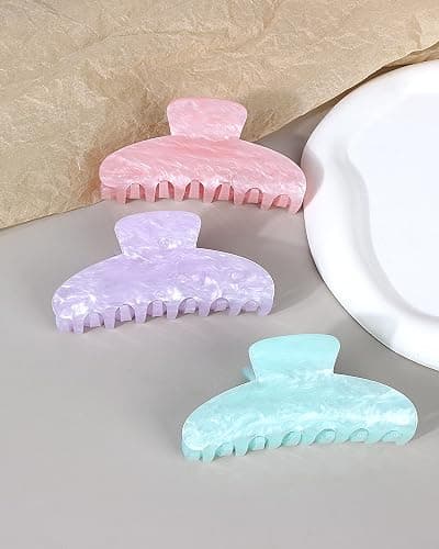 6 Pcs Cute Hair Claw Clips for Women Girls, Strong Hold Hair Jaw Clips, Non-Slip Hair Accessories Acrylic Resin Hair Clips. thumbnail 9