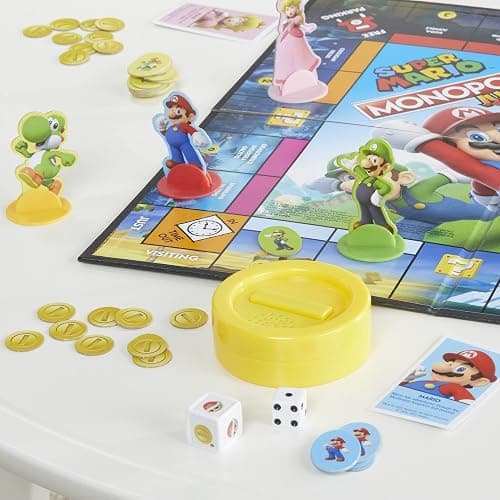 Monopoly Junior Super Mario Edition Board Game, Fun Kids' Ages 5 and Up, Explore The Mushroom Kingdom as Mario, Peach, Yoshi, or Luigi (Amazon Exclusive) thumbnail 2