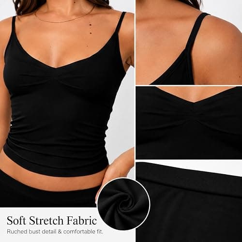 Lybiogs Two Piece Skirt Set for Women - Sexy Sleeveless Spaghetti Strap Pleated Tank Top Maxi Long Skirts Sets thumbnail 5