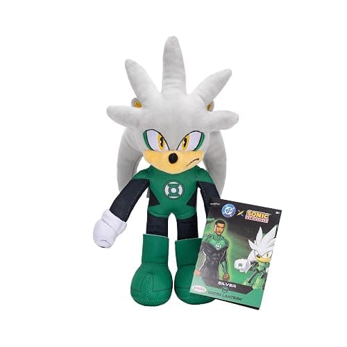 Sonic The Hedgehog DC Comics Sonic as The Flash and Silver as Green Lantern 9” Plush 2-Pack thumbnail 2