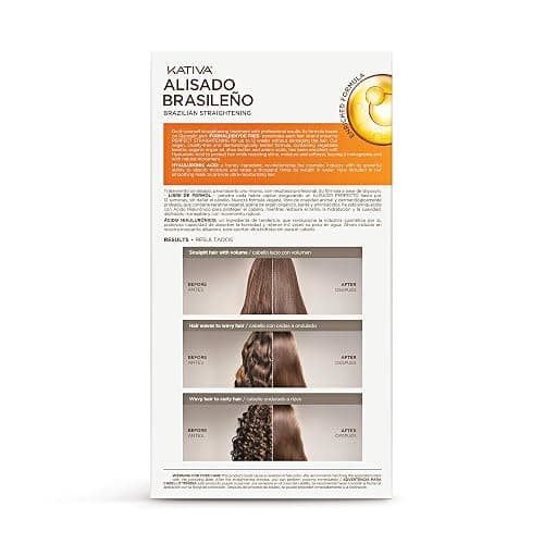 KATIVA Brazilian Keratin Treatment Kit at home Formaldehyde Free Hair Straightening with Hyaluronic Acid, Up to 12 Weeks Frizz Control for Curly, Wavy, Frizzy Hair (Straightening Kit) thumbnail 2