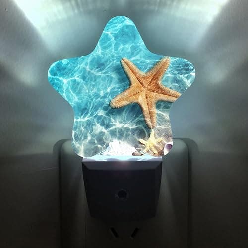 Caifujiqi Night Light Plug-in into Wall Dusk to Dawn Smart Sensor White Led Nightlight for Bedroom Bathroom Kitchen Hallway Stairs Energy Efficient Decor Desk Lamp Beach Decor - Image 1