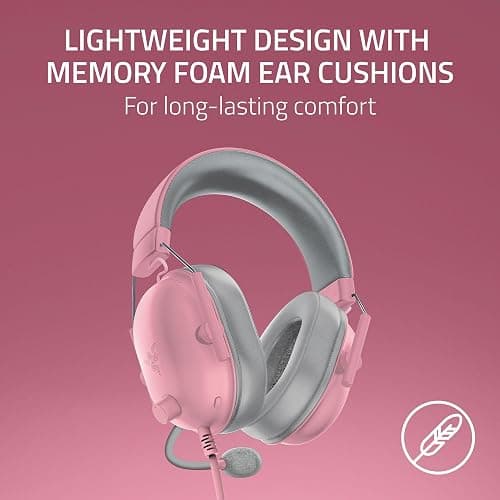 Razer BlackShark V2 X Xbox Gaming Headset: 50mm Drivers - Cardioid Mic - Lightweight - Comfortable Noise Isolating Earcups - for Xbox Series X, Series S, PS5, PC, Switch via 3.5mm Jack - Quartz Pink thumbnail 5
