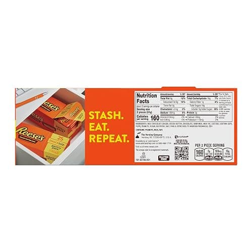 REESE'S Milk Chocolate Snack Size Peanut Butter Cups, Candy Pantry Pack, 13.75 oz (25 Pieces) thumbnail 2
