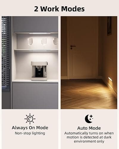 EZVALO Under Cabinet Lighting, Wireless Closet Lights, 50 LED Rechargeable Motion Sensor Light, Dimmable, 3 Color Temperatures, 11.8 inch Counter lights for Kitchen, Pantry, Bedroom, Wardrobe (3 Pack) thumbnail 3