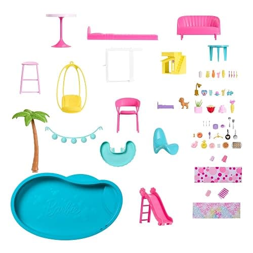 Barbie Dreamhouse, Pool Party Doll House with 75+ Pieces and 3-Story Slide, House Playset, Pet Elevator and Puppy Play Areas thumbnail 5