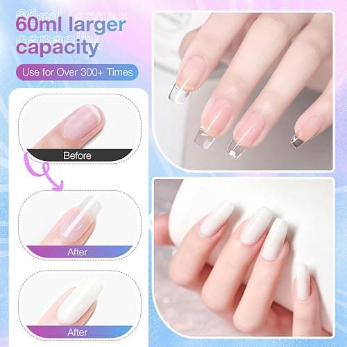 GELLAKTIK All-in-One Solid Builder Nail Gel Kit: 60g Hard Gel with 3D Mold, 6-Color Powders & Nail Art Tools (Nail File, Cuticle Pusher, Pen), Non-Sticky for Nail Extension, DIY Salon, UV/LED Cured thumbnail 5