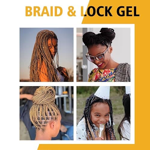 Strong Hold Braid Gel Braid Mousse Tames Frizz Smoothing Gel Good for Twist, Locs, Braids, Cornrows Extra Hold Braiding Gel & Edge Control (Hair Oil Edge Control Hair Combs Hair Bonnet) thumbnail 7