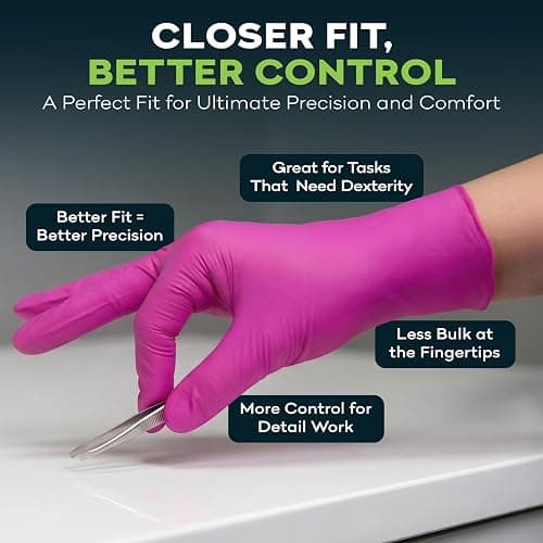 FifthPulse Fuchsia Hot Pink Nitrile Disposable Gloves -3 Mil Medical Exam Nitrile Gloves -Powder and Latex Free thumbnail 9