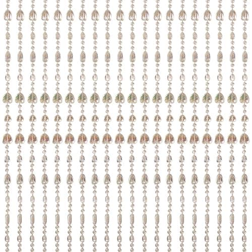 QueenBox® 39.4in 20pcs Clear Love Heart Curtain, Acrylic Hanging Door Beads String Room Divider for Home Party Wedding Shop, Transparent thumbnail 2
