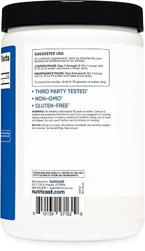 Nutricost Creatine Monohydrate Micronized Powder 500G, 100 Servings | 5000mg Per Serving (5g), 17.9 Oz thumbnail 4