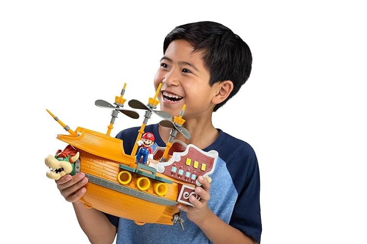 Super Mario Deluxe Bowser's Air Ship Playset with Mario Action Figure – Authentic in-Game Sounds & Spinning Propellers thumbnail 14
