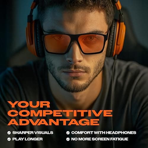 Titan Gaming Glasses, Blue Light Blocking, Night Driving Glasses for Men, Computer Protection, Gift for Gamers thumbnail 4