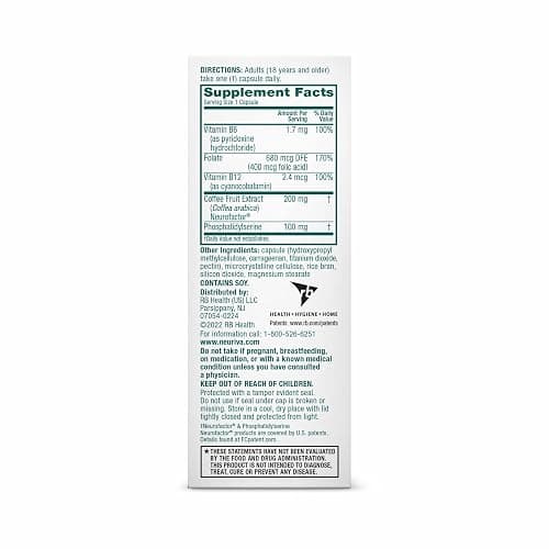 NEURIVA Plus Brain Supplements for Memory and Focus, Clinically Tested Nootropics Neurofactor and Phosphatidylserine, with Vitamin B12, Vitamin B6 and Folic Acid, 30 Count Capsules | Brian Supplements for Memory and Focus, Phosphatidylserine, Vitamin B12, Vitamin B6, Neurofactor, Decaffeinated Nootropic thumbnail 13