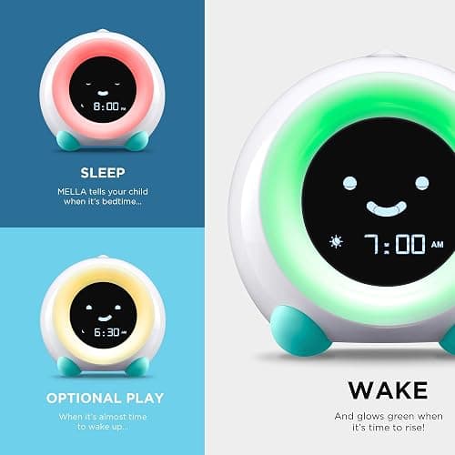 LittleHippo Mella: Kids Alarm Clock, Ready to Rise Children's Sleep Trainer, Night Light, Sound Machine and OK to Wake for Toddlers and Kids - Arctic Blue (Updated 2025) thumbnail 3