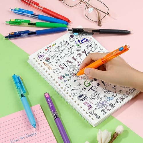 FIOVER Colored Gel Pens, 0.5mm Quick Dry Ink Fine Point Smooth Writing Colorful Pens for Journaling, School Supplies, Gifts for Nurses and Teens, Stocking Stuffers for Women (8PCS) thumbnail 2