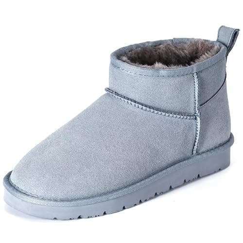 OOW Ankle Boots for Women Genuine Suede Short Winter Snow Boot with Cozy Memory Foam - Image 1