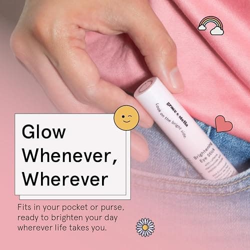 grace & stella Under Eye Brightener Balm Stick - Travel Essentials - Caffeine Eye Cream for Dark Circles, Puffiness, Wrinkles - Vegan Moisturizer Stick with Niacinamide, Hyaluronic Acid (0.13oz/3.5g) thumbnail 5