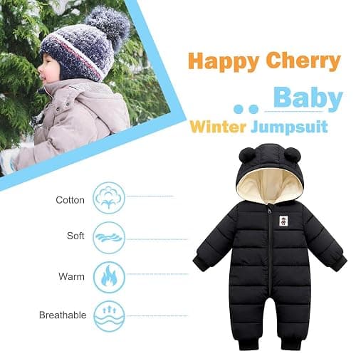 Baby Girls Boys Warm Snowsuit Jumpsuit Down Coat Romper Padded Puffer Jacket thumbnail 2