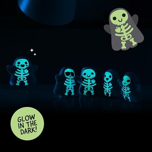 Emotional Support Ghosts by Relatable, Cuddly Plush Collectibles and Cute Stuffed Animals, Spooky Halloween Ghost Plushies and Fun Trick or Treat Toys, Includes 5 Plushies with Carrying Basket thumbnail 5