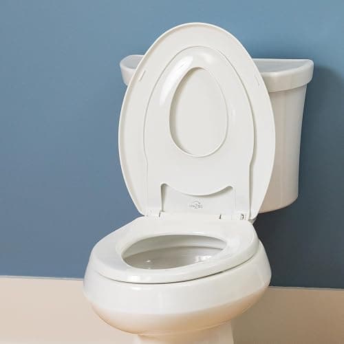 Little2Big Toilet Seat with Built-In Toddler Potty Training Seat, Slow Close, Easy to Install, Made in USA, ELONGATED, White thumbnail 12