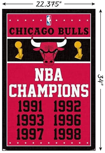 Trends International Chicago Bulls Champions Wall Poster 22.375" x 34" thumbnail 3